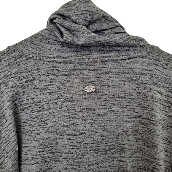 Athleta Women's Heathered Gray Athletic Sport Draped Cowl Neck Sweatshirt szM - Picture 4 of 8